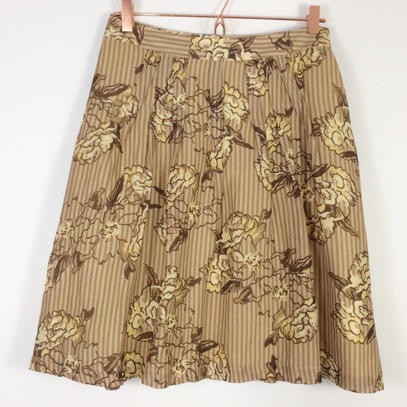 LOFT Dresses & Skirts - LOFT Ann Taylor Silk Linen Blend Floral Skirt 6